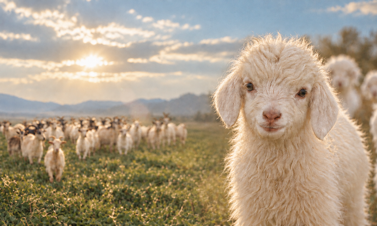 Cashmere goat and herd in Inner Mongolia
