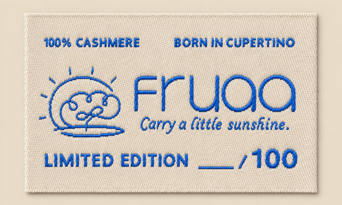 FRUAA Limited Edition label example, 5 by 3 cm, with an individual number out of 100